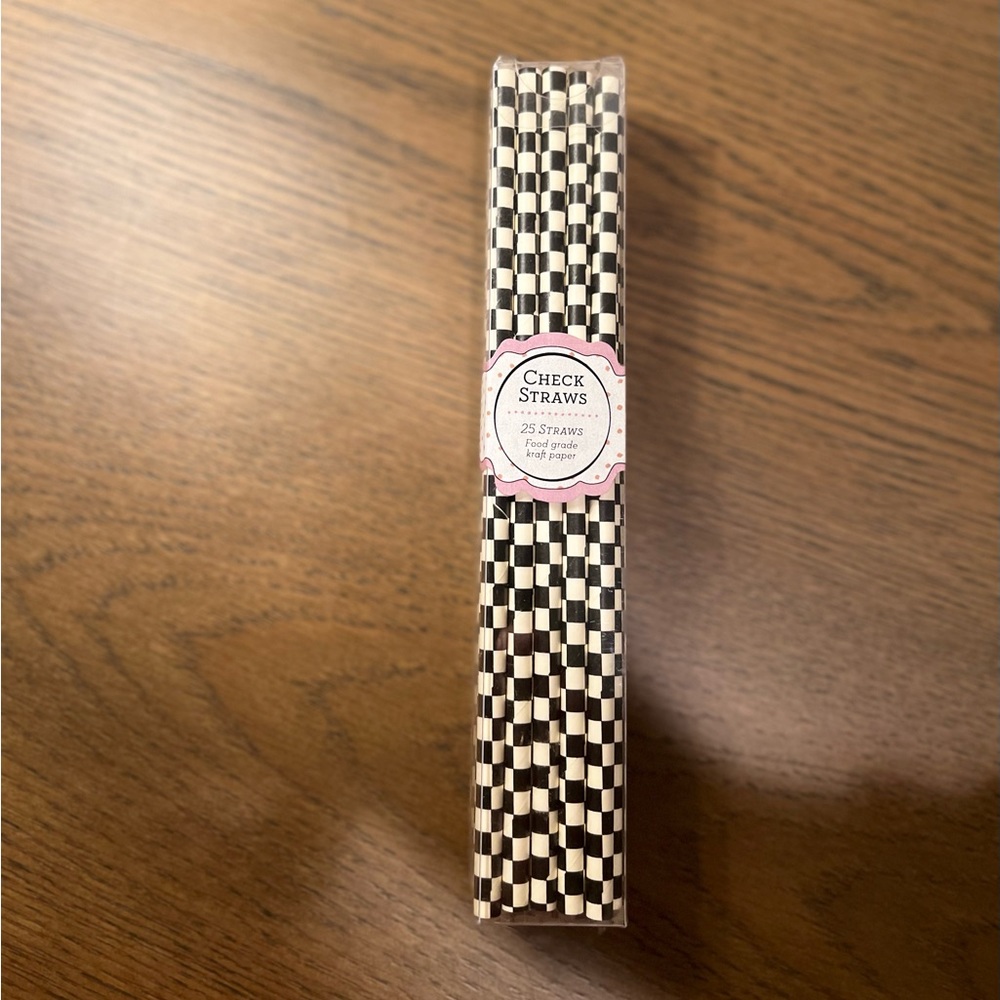 MacKenzie Childs Check Straws - 25 Straws
